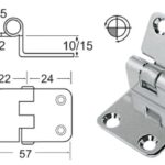 Osculati 38.441.55 Cerniera Inox 57X37x10 Mm cerniere a sbalzo spessore 2 mm