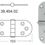 Osculati 38.494.02 Cerniera Inox 103X38 Mm Sporgente cerniere spessore 2 mm