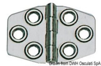 Osculati 38.829.00 Cerniera Inox Mm 68X46 cerniere spessore 15 mm