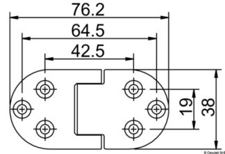 Osculati 38.832.01 Cerniera Autoreggente 76X38 Mm Nodo Sporgente compassi e braccetti per gavoni