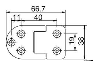 Osculati 38.832.05 Cerniera Autoreggente 67X38 Mm Nodo Sporgente cerniera autoreggente