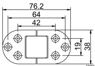 Osculati 38.832.20 Cerniera Autoreggente A 2 Perni 76X38 Mm cerniere autoreggenti a doppia spina