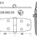 Osculati 38.840.53 Cerniere Inox 97X38 Mm cerniere spessore 25 mm