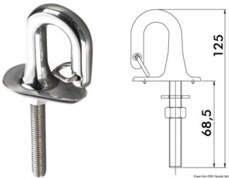 Osculati 39.147.00 Gancio Sci Inox anelli e golfari