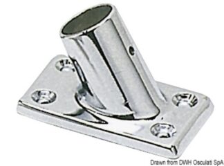 Osculati 41.011.00 Supporto Pulpito 60° 22 Mm basi e raccordi pulpito in ottone cromato