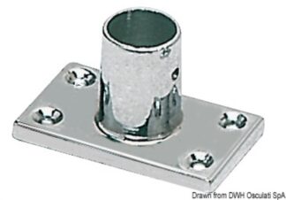 Osculati 41.013.00 Supporto Pulpito 90° 22 Mm Rettangolare basi e raccordi pulpito in ottone cromato