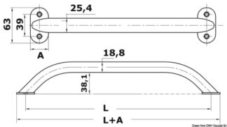 Osculati 41.911.12 Corrimano 305 Mm corrimano ed accessori