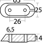 Osculati 43.260.03 Anodo Zinco Cavalletto Yamaha 4/70 Hp anodi per motori yamahamariner