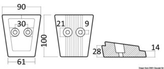 Osculati 43.554.23 Anodo Magnesio Piede Volvo Sx/Dps anodi per motori volvo