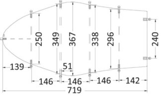 Osculati 46.503.11 Telone Universale Cm 580/650 Grigio 300D teloni e coperture nautiche