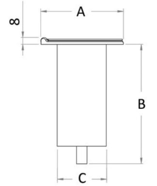 Osculati 46.814.00 Boccola Da Incasso Con Cerniera Dritta boccola da incasso per palo in carbonio con coperchio a cerniera