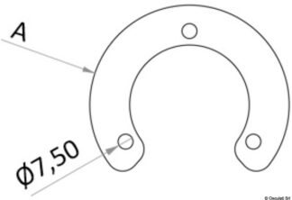 Osculati 46.814.90 Controflangia Di Montaggio boccola da incasso per palo in carbonio con coperchio a cerniera