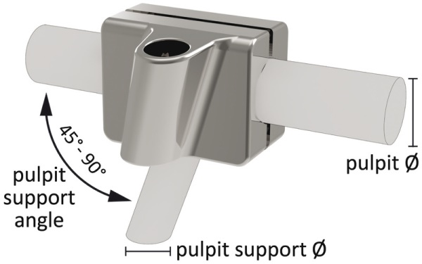 Osculati 46.825.11 Basi Dx-Sx Acciaio Inox Fissaggio Su Pulpito D. 22-25Mm Sistema Mickey base di fissaggio su pulpito in acciaio inox sistema mickey