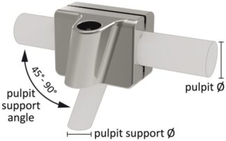 Osculati 46.825.10 Basi Dx-Sx Acciaio Inox Fissaggio Su Pulpito Sistema Mickey base di fissaggio su pulpito in acciaio inox sistema mickey