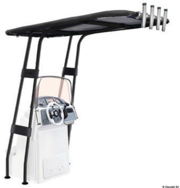 Osculati 48.195.55 T-Top Professionale 2000X1600 Nero Con Telo Nero t top professionale in alluminio - immagine 2
