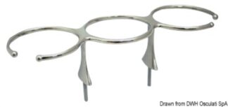 Osculati 48.429.33 Porta Bicchieri Inox Triplo portabicchieri e portalattine