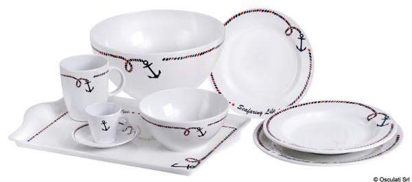 Osculati 48.444.01 Set 6 Piatti Piani Antiscivolo Ø 25 Cm accessori per cucina