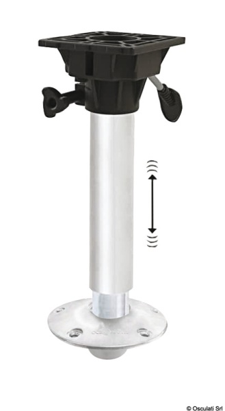 Osculati 48.707.41 Supporto Sedile Waverider 440Mm - 570Mm Base Allum supporto sedile waverider con ammortizzatore testa girevole e base in alluminio ad incasso