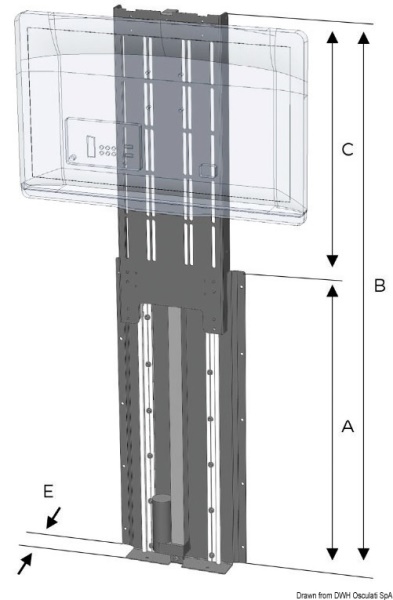 Osculati 48.762.24 Tv Lift 750Mm 24V supporti tv