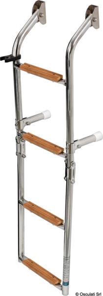 Osculati 49.566.04 Scaletta Inox/Legno 4 Gradini scalette pieghevoli e telescopiche