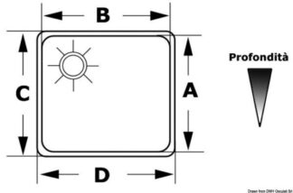 Osculati 50.187.23 Lavello Inox 260 X 325 X 150 Mm lavelli ed accessori