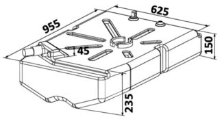 Osculati 52.036.08 Serbatoio Carburante Polietilene 100 L serbatoi carburante