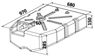 Osculati 52.036.10 Serbatoio Carburante Polietilene 114 L serbatoi carburante