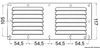 Osculati 53.021.03 Griglia Areazione Inox 117 X 232 Mm maniche a vento e griglie aereatrici