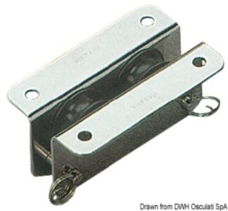 Osculati 55.240.03 Bozzello Inox Incasso 2 Pulegge 25X8 bozzelli di rinvio e per cavi metallici