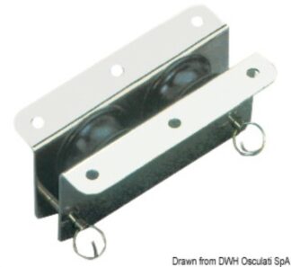 Osculati 55.240.04 Bozzello Inox Incasso 2 Pulegge 33X10 bozzelli di rinvio e per cavi metallici