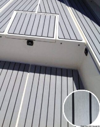 Osculati 65.909.02 Rivestimento Teak Eva Color Grigio 2400X1200x6 Mm rivestimento autoadesivo per ponti e coperta in eva effetto teak