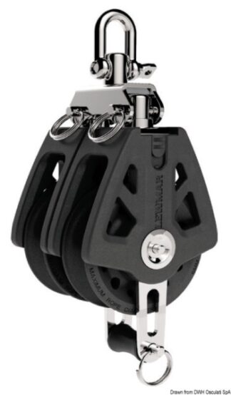 Osculati 68.305.71 Bozzello Synchro 72 Doppio Arricavo bozzelli su puleggia lewmar serie synchro