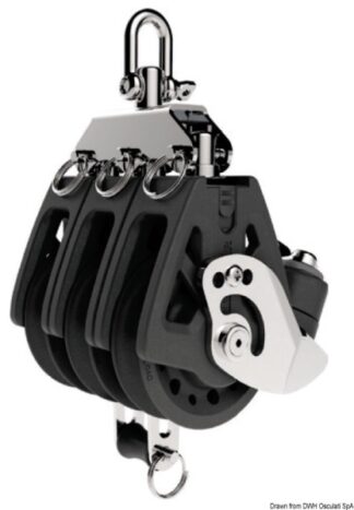 Osculati 68.310.61 Bozzello Synchro 60 Triplo Arricavo E Strozzatore bozzelli su puleggia lewmar serie synchro