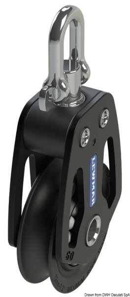 Osculati 68.601.50 Bozzello Htx 50 Singolo bozzelli lewmar htx in alluminio