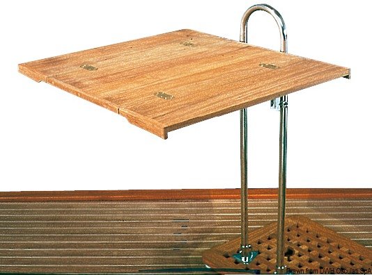 Osculati 71.203.30 Tavolo Teak Pieghevole Senza Bordo 80X60 piano tavolo arc per colonnina barche a vela