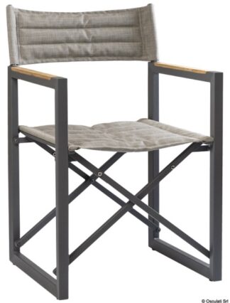 Osculati 71.325.04 Sedia Pieghevole Alluminio Teak Arc The Square Grigia sedia pieghevole arc the square in teak e alluminio