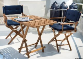 Osculati 71.323.20 Sedia Teak Pieghevole Rivestimento Blu Navy tavoli e sedie arc in teak
