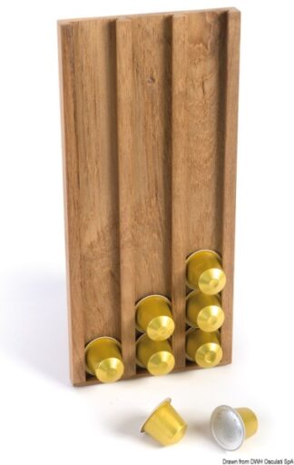 Osculati 71.602.18 Portacapsule Caffè Arc 14X31x1,6 Cm portaoggetti arc in teak