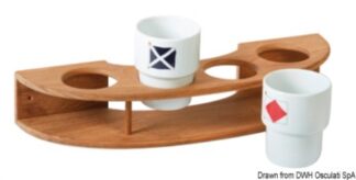 Osculati 71.602.41 Portabicchiere Teak A Parete 4 Posti portaoggetti arc in teak