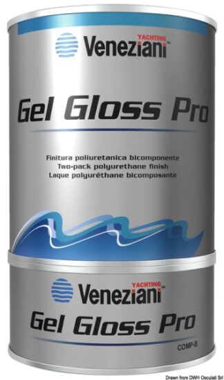 Osculati 65.008.00Ro Smalto Bicomponente Gel Gloss Rosso 0,75 L vernici veneziani