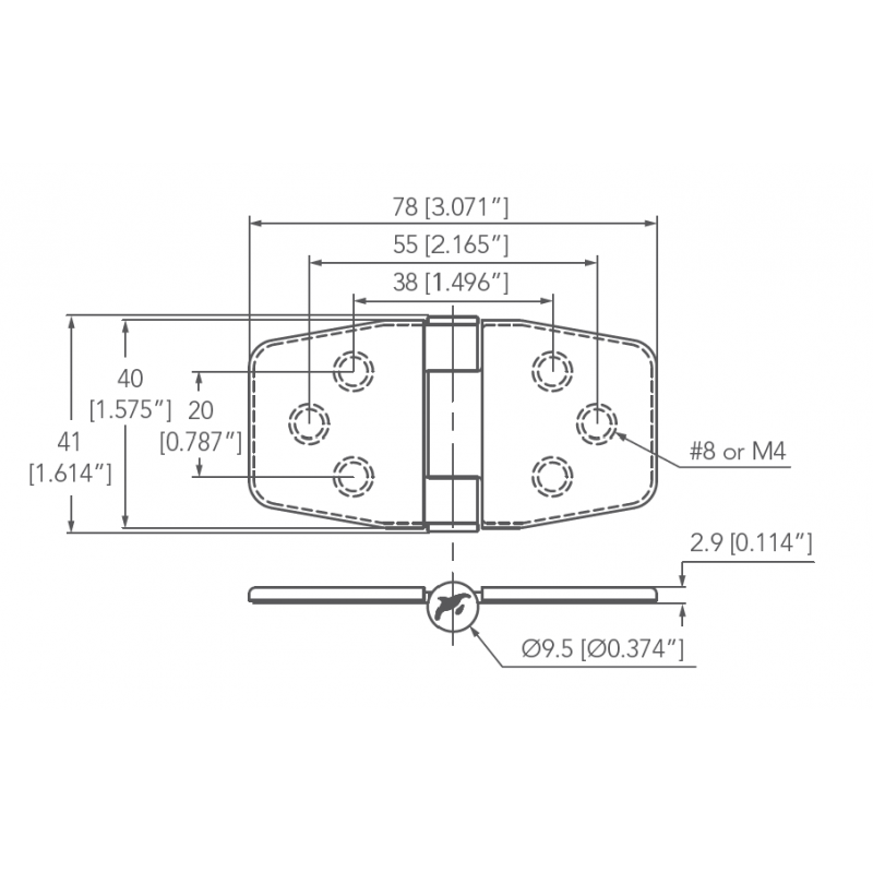 Marine Town CERNIERA INOX 316 C/COPERTURA FRIZ. (acq.min. unità)
