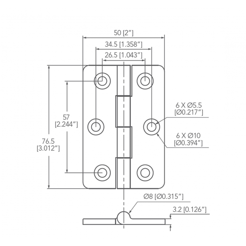 Marine Town CERNIERA INOX MM 50x76,5 (acq.min. unità) - immagine 2