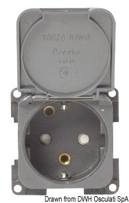 Osculati 14.653.02 Presa Schuko Grigia interruttori prese e spine modulari