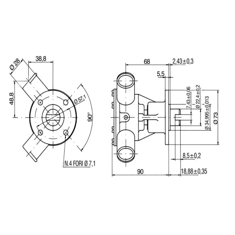 Jabsco POMPA IN BRONZO 29500-1001 (acq.min. unità) - immagine 2