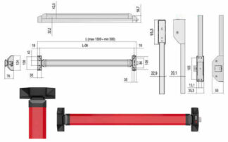 MANIGLIONE ALPHA TOUCH 120 LATERAL.5M801-10-0 CISA 5M801.10.0 CISA ANTIPANICO              S