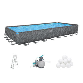 PISCINA RETT. APX              732x366 h 132 BESTW 561KG PISCINE FUORI TERRA BESTWAY  C