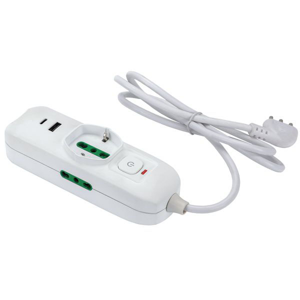 MULTIPRESA 2x2PT 1xSK LAT USB INT TRIAX 474124 FME 474124 AVVOLGICAVI E PROLUNGHE F