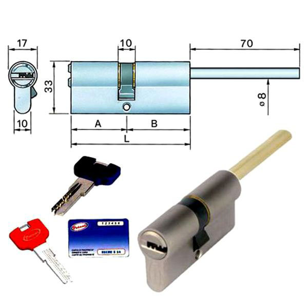 CILINDRO INFILARE 60-30-30 P.SECUR S3400 POTENT 3420.3030.03 POTENT CILINDRI S