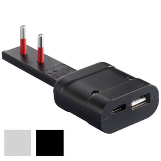 ADATTATORE DIRITTO 10A 2P USB NERO ULTRAP.ROSI RS7712NC SPINE E ADATTATORI ELETTRICI F