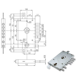 SERRATURA SIC.TRIPLICE SX CILINDRO E73 NE47-7 ATRA SERNE47 7 ATRA DIERRE SERR.BLINDATE    S